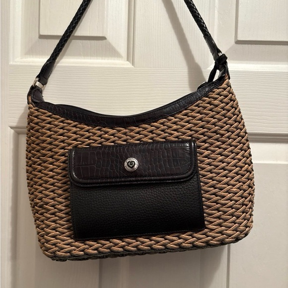 Brighton vintage Tan and Black Woven Shoulder Bag No call outs - Picture 5 of 12
